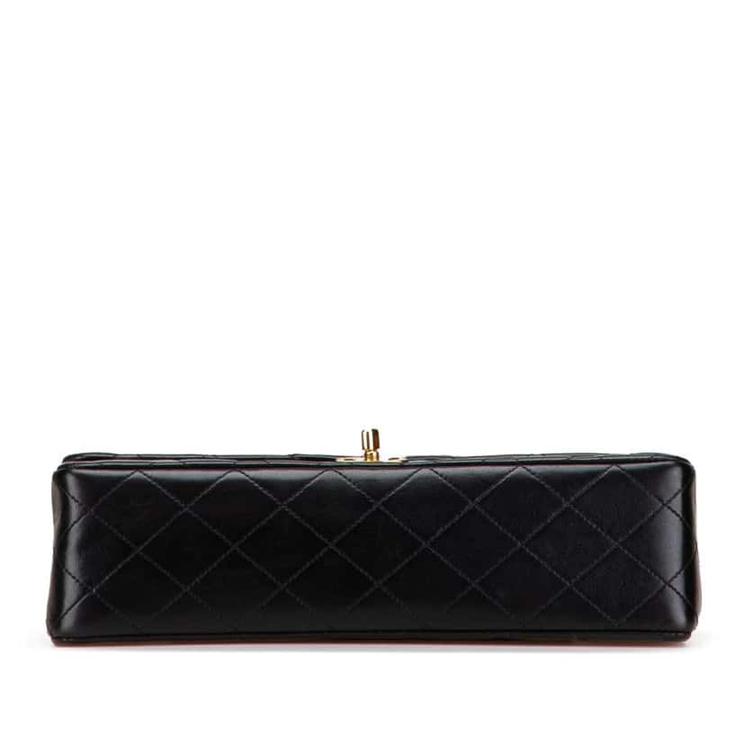 Chanel Medium Classic Lambskin Double Flap Black Leather Good condition - Inside View