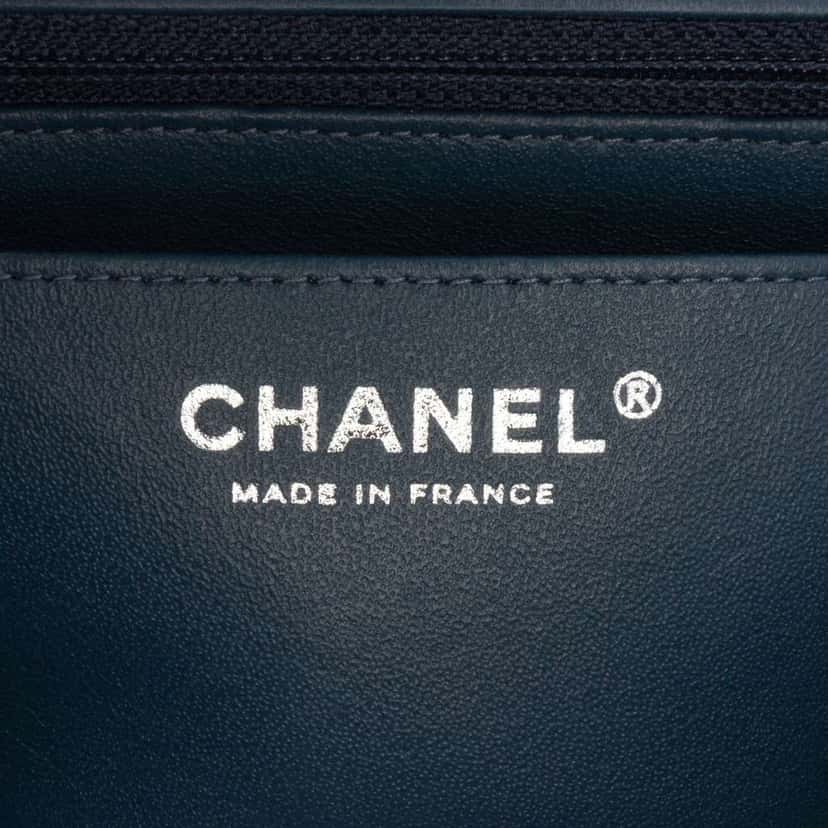 Chanel Mini Rectangular Classic Lambskin Single Flap Blue Leather Good condition - Box View