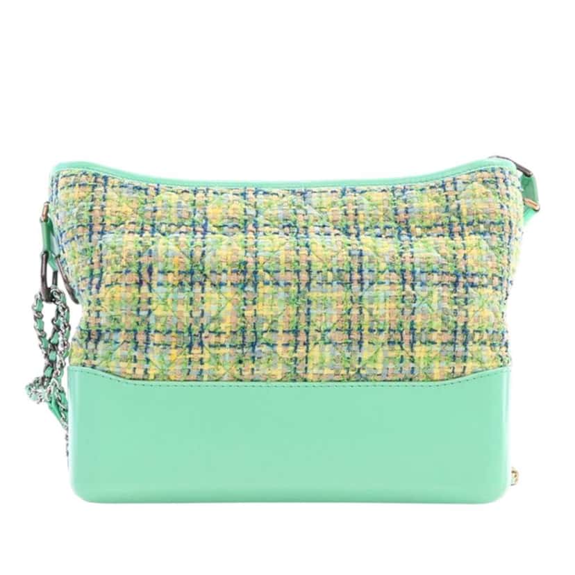 Chanel Medium Tweed Gabrielle Crossbody Green Tweed Good condition - Inside View