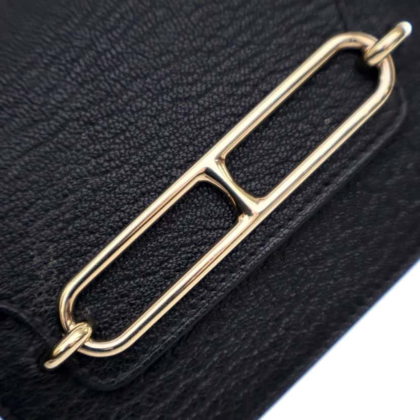 Hermès Chevre Mysore Roulis Slim Wallet Black Leather Good condition - Box View