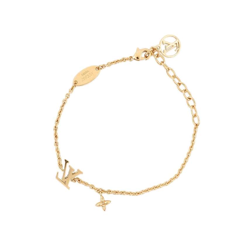 Louis Vuitton Gold Plated Crystal Iconic Bracelet Gold Metal Good condition - Back View