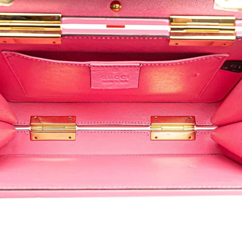 Gucci Mini Acrylic Sylvie 1969 Top Handle Bag Pink Good condition - Model View