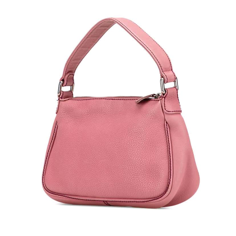Chanel Calfskin LAX Front Pocket Shoulder Bag Pink Leather Good condition - Back View