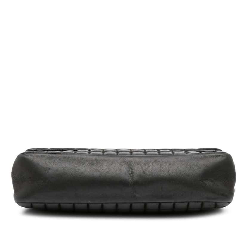 Chanel Chocolate Bar Iridescent Calfskin Bubble Flap Black Leather Good condition - Inside View