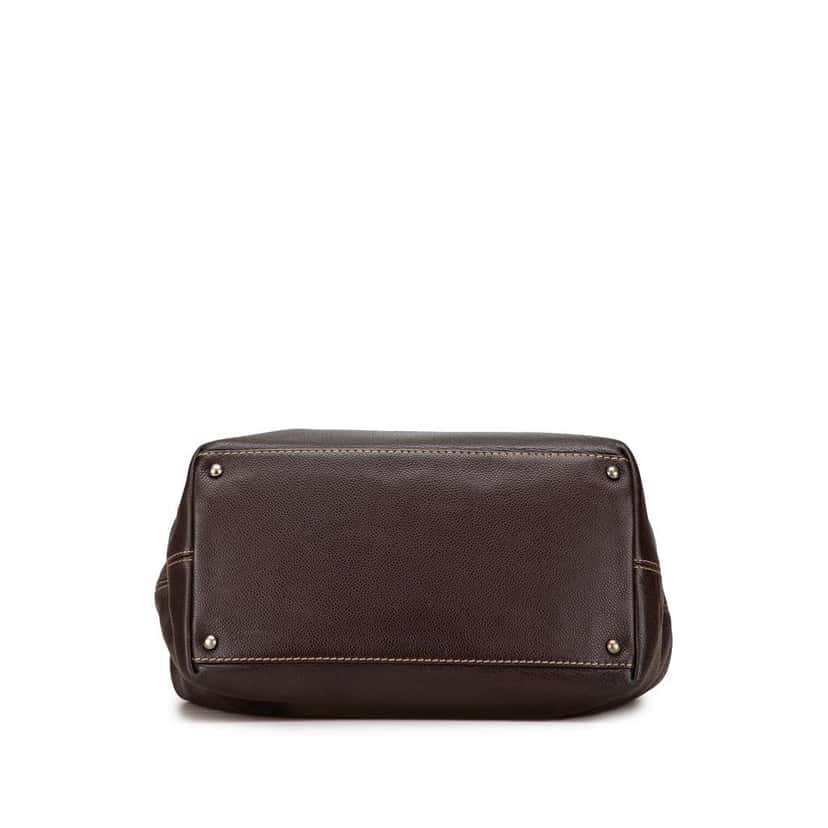 Chanel CC Caviar Turnlock Tote Brown Leather Good condition - Inside View