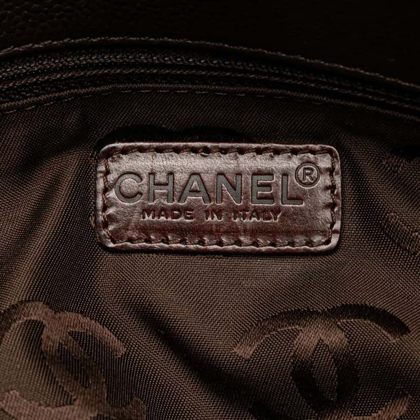 Chanel CC Caviar Turnlock Tote Brown Leather Good condition - Box View