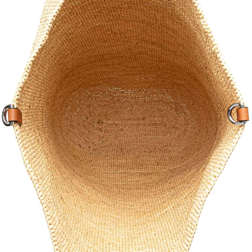 Loewe Large Raffia Slit Satchel Brown Good condition - Box View