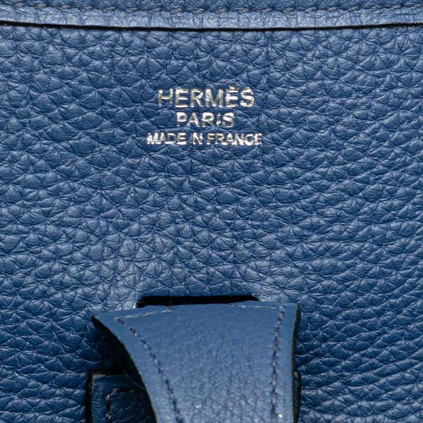 Hermès Clemence Evelyne PM Blue Leather Good condition - Box View