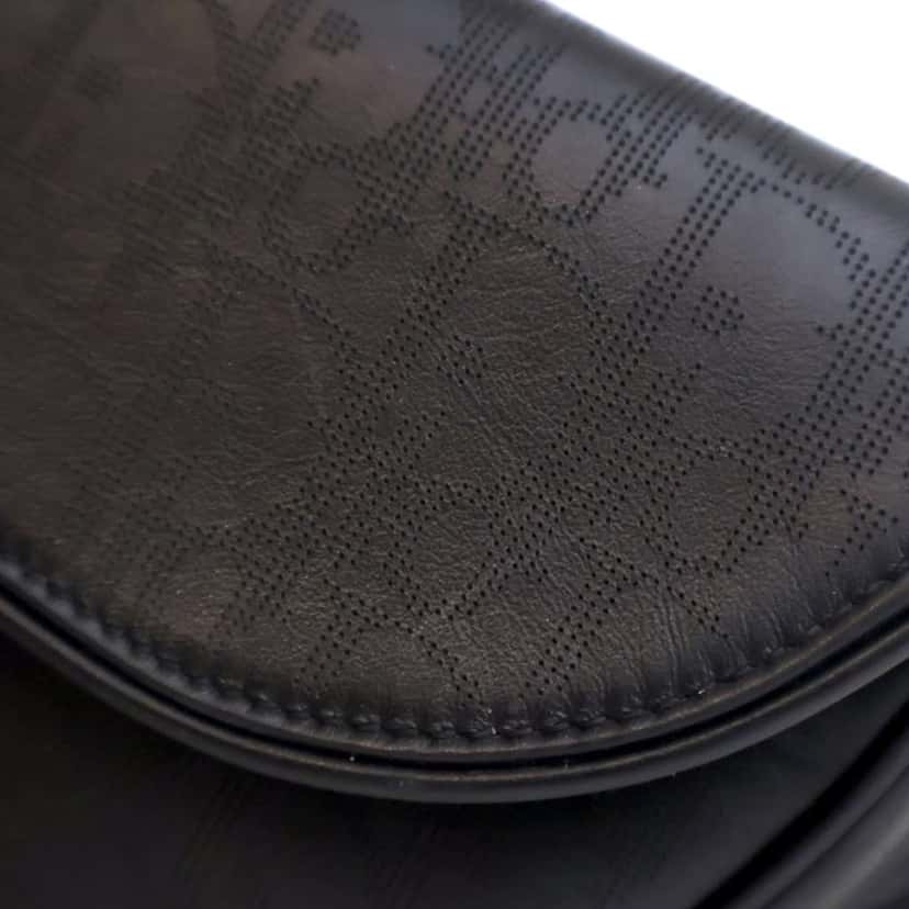 Dior Oblique Perforated Calfskin Galaxy Saddle Bag Black Leather Good condition - Box View