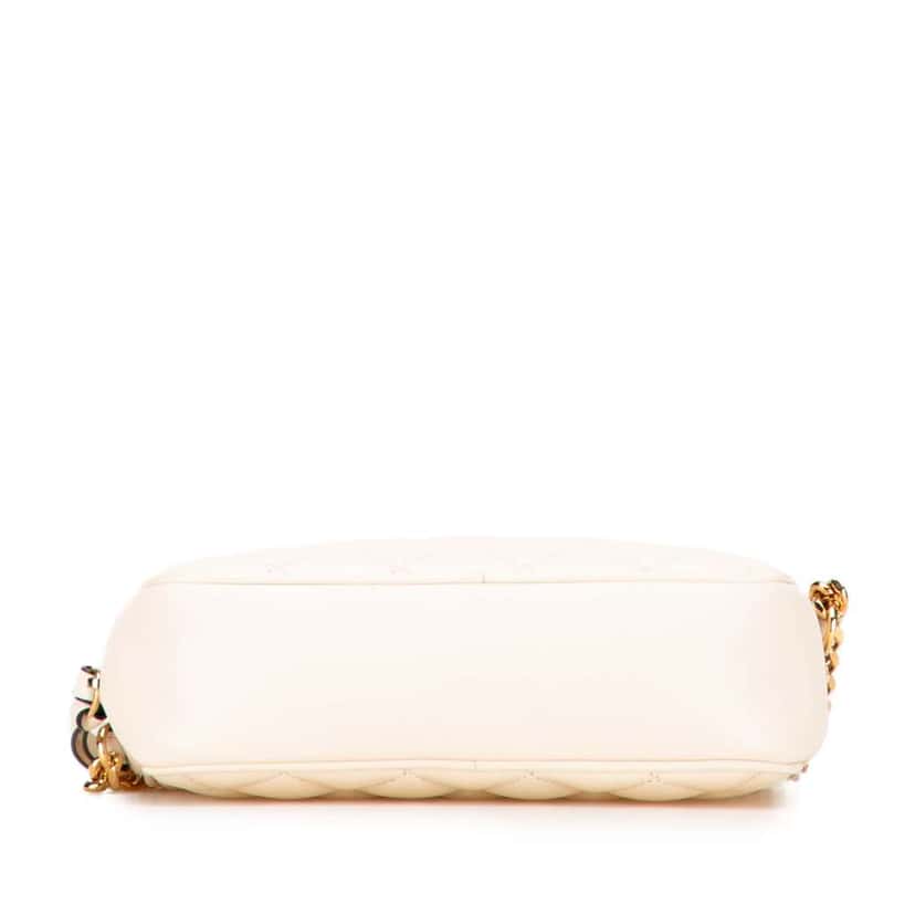 Versace Small Quilted Lambskin Medusa Camera Bag White Leather Good condition - Inside View