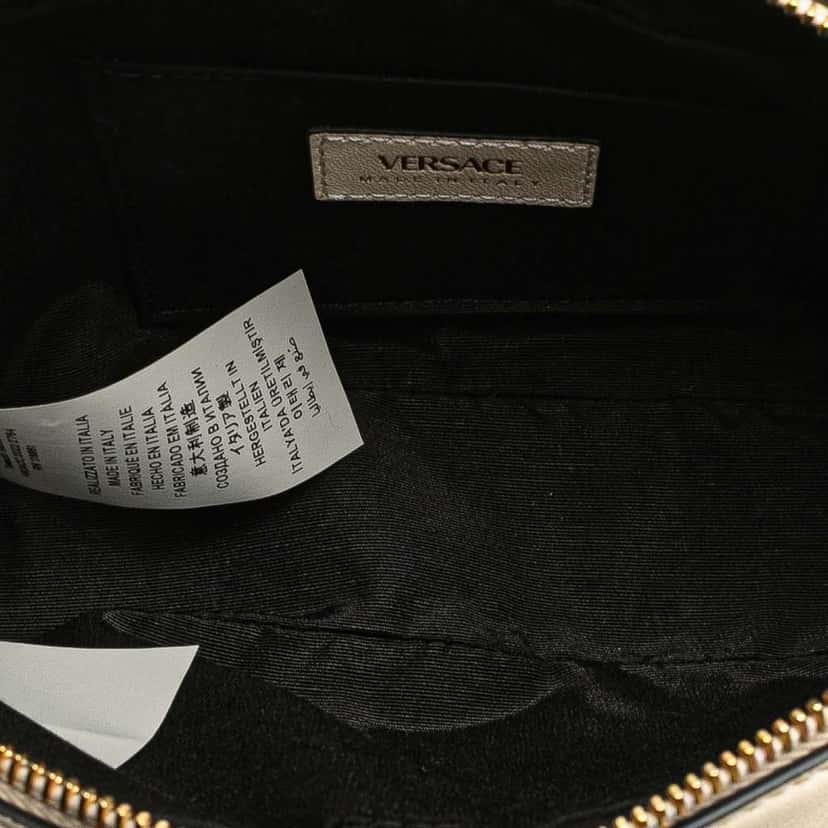 Versace Small Quilted Lambskin Medusa Camera Bag White Leather Good condition - Model View