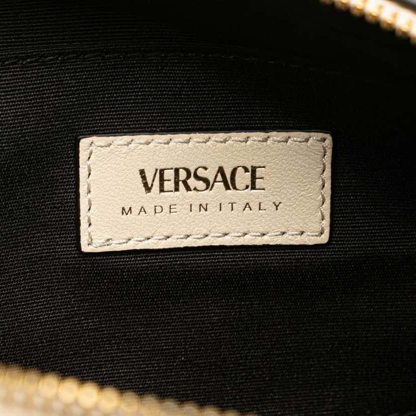 Versace Small Quilted Lambskin Medusa Camera Bag White Leather Good condition - Box View