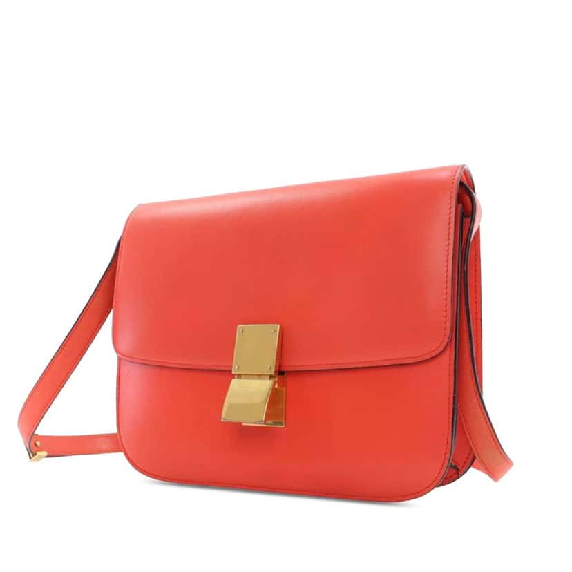 Celine Medium Calfskin Classic Box Orange Leather Good condition - Back View