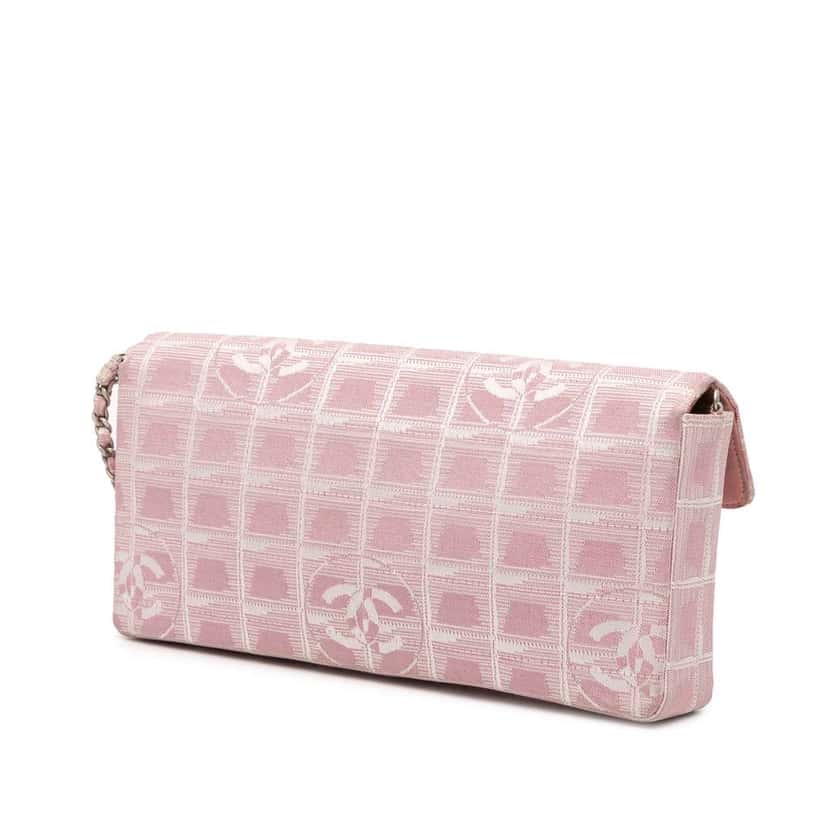 Chanel New Travel Line Nylon East West Flap Pink Good condition - Back View