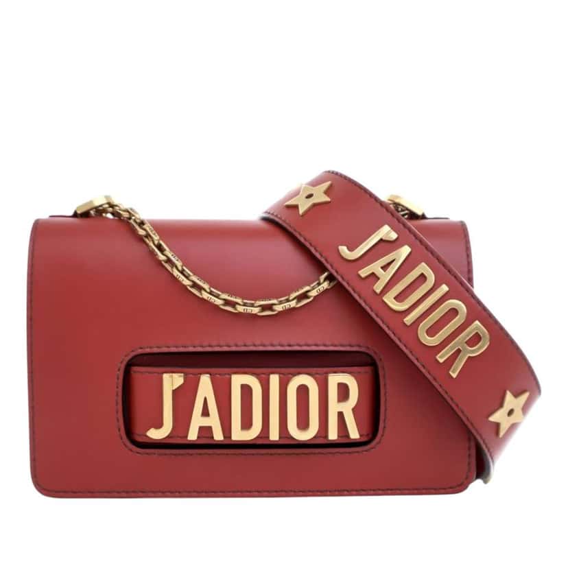 Dior Medium Smooth Calfskin JAdior Chain Flap Red Leather Good condition - Front View