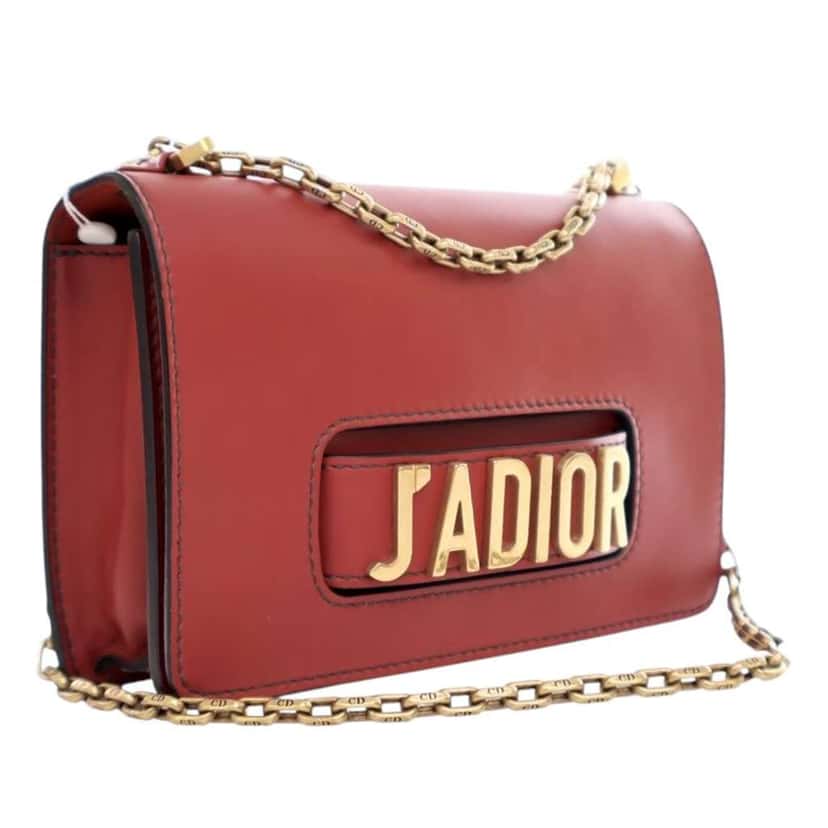 Dior Medium Smooth Calfskin JAdior Chain Flap Red Leather Good condition - Back View