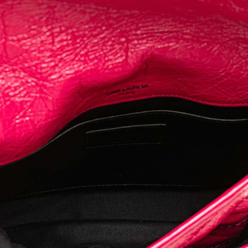 Saint Laurent Baby Crinkled Calfskin Monogram Niki Bag Pink Leather Good condition - Model View