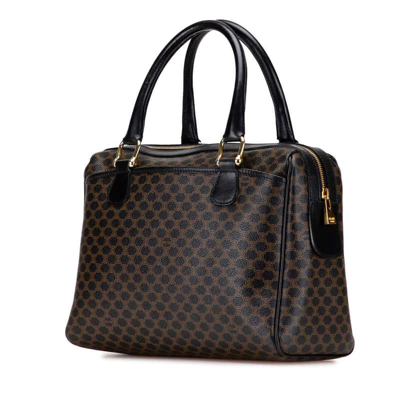 Celine Macadam Coated Canvas Handbag Brown Canvas Good condition - Back View