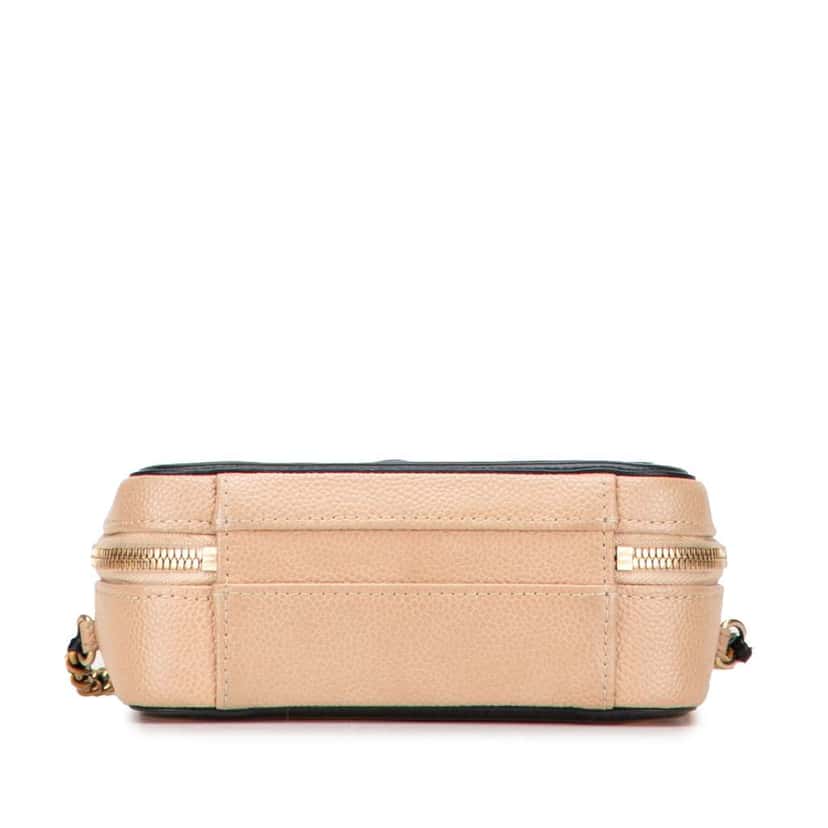 Chanel Small Caviar CC Filigree Vanity Case Brown Leather Good condition - Inside View