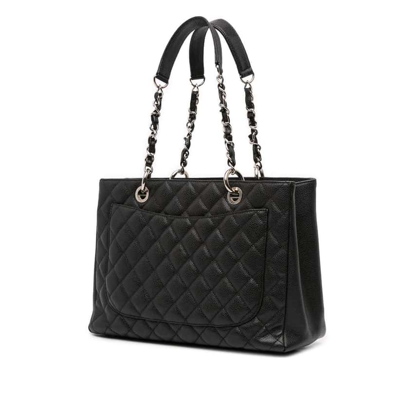 Chanel Caviar Grand Shopping Tote Black Leather Good condition - Back View