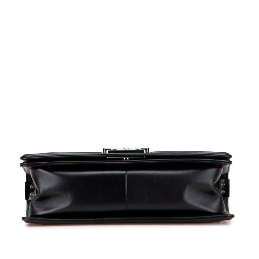 Chanel Old Medium Chevron Lambskin Boy Flap Black Leather Good condition - Inside View