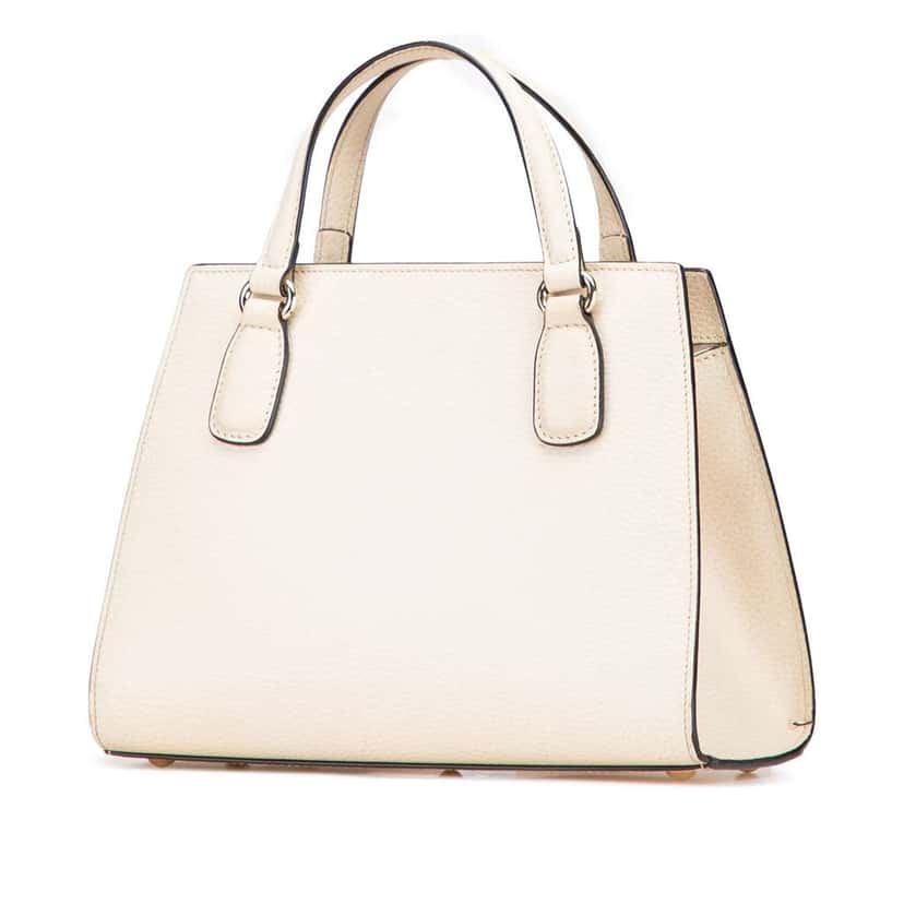 Gucci Medium Dollar Calf Soho Top Handle Convertible Tote White Leather Very good condition - Back View