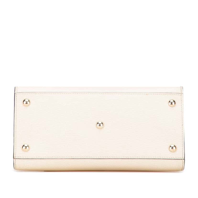 Gucci Medium Dollar Calf Soho Top Handle Convertible Tote White Leather Very good condition - Inside View