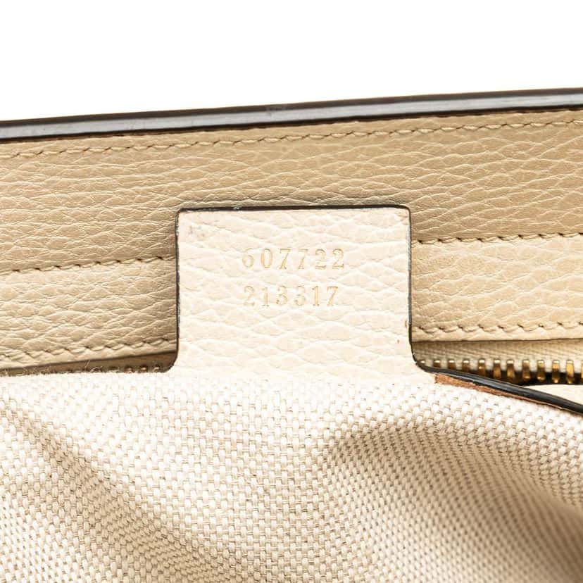 Gucci Medium Dollar Calf Soho Top Handle Convertible Tote White Leather Very good condition - Box View