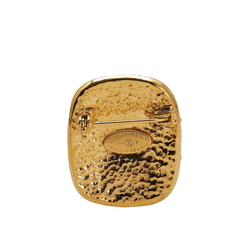 Chanel Gold Plated CC Brooch Gold Metal Good condition - Back View