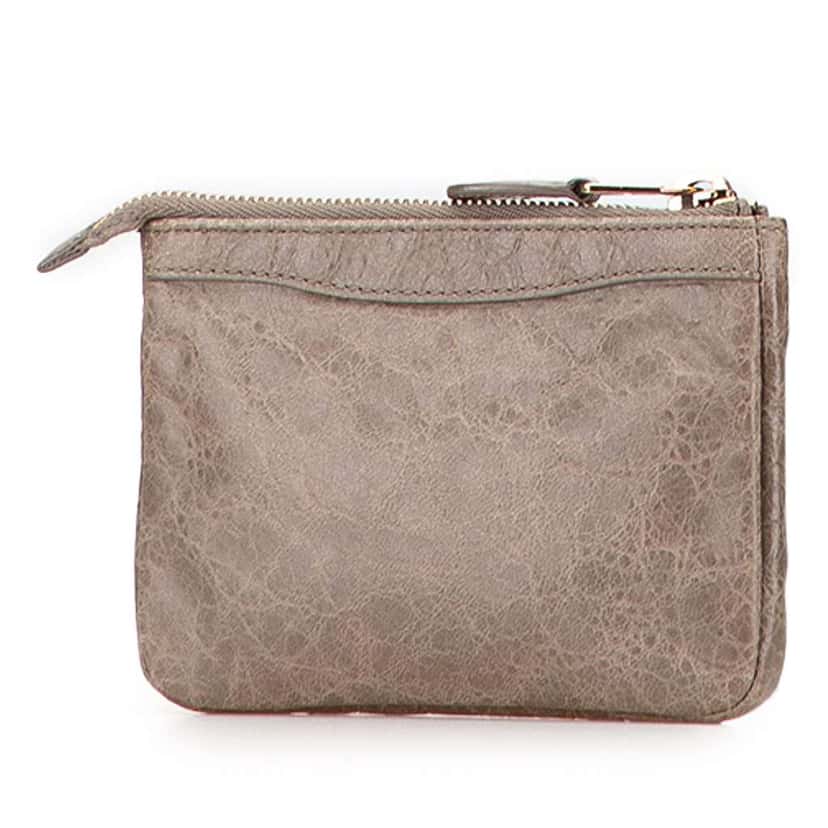 Balenciaga Lambskin Motocross Giant 12 Porte Monnaie Zip Coin Purse Brown Leather Good condition - Back View