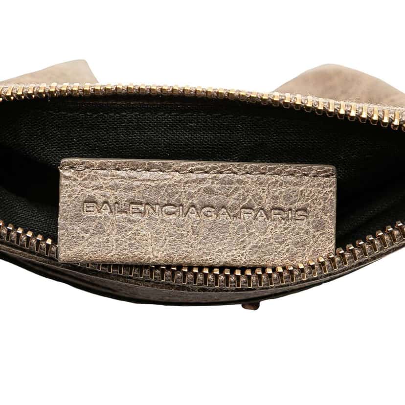 Balenciaga Lambskin Motocross Giant 12 Porte Monnaie Zip Coin Purse Brown Leather Good condition - Box View