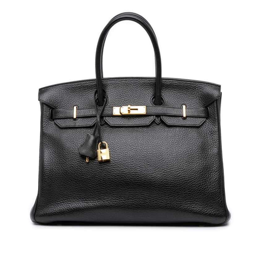 Hermès Togo Birkin Retourne 35 Black Leather Good condition - Front View