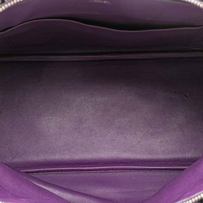 Hermès Clemence Bolide 35 Purple Leather Good condition - Model View