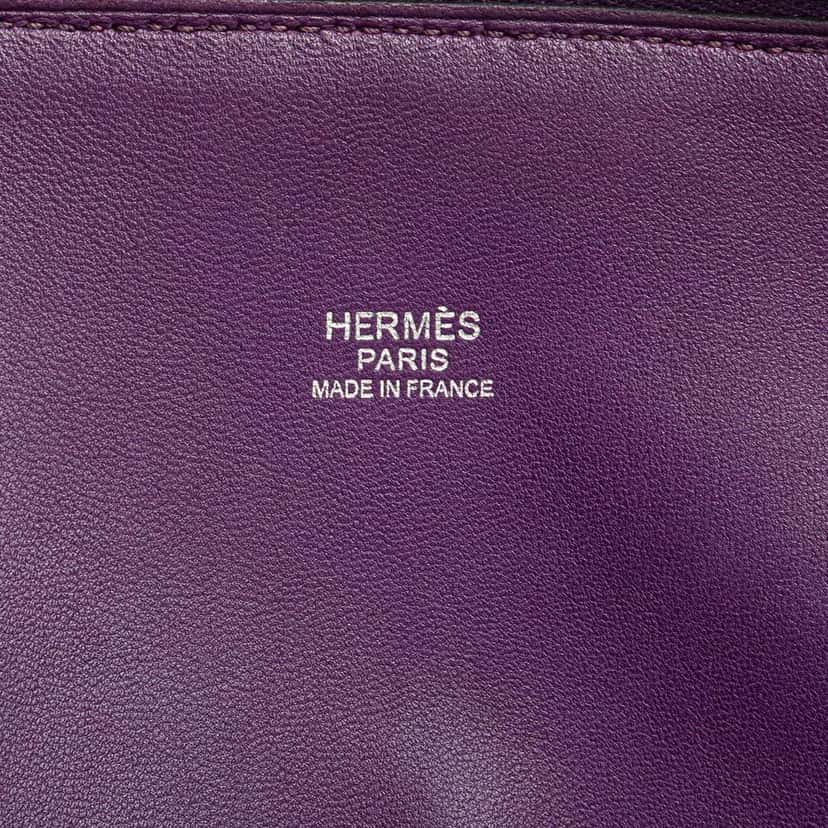 Hermès Clemence Bolide 35 Purple Leather Good condition - Box View