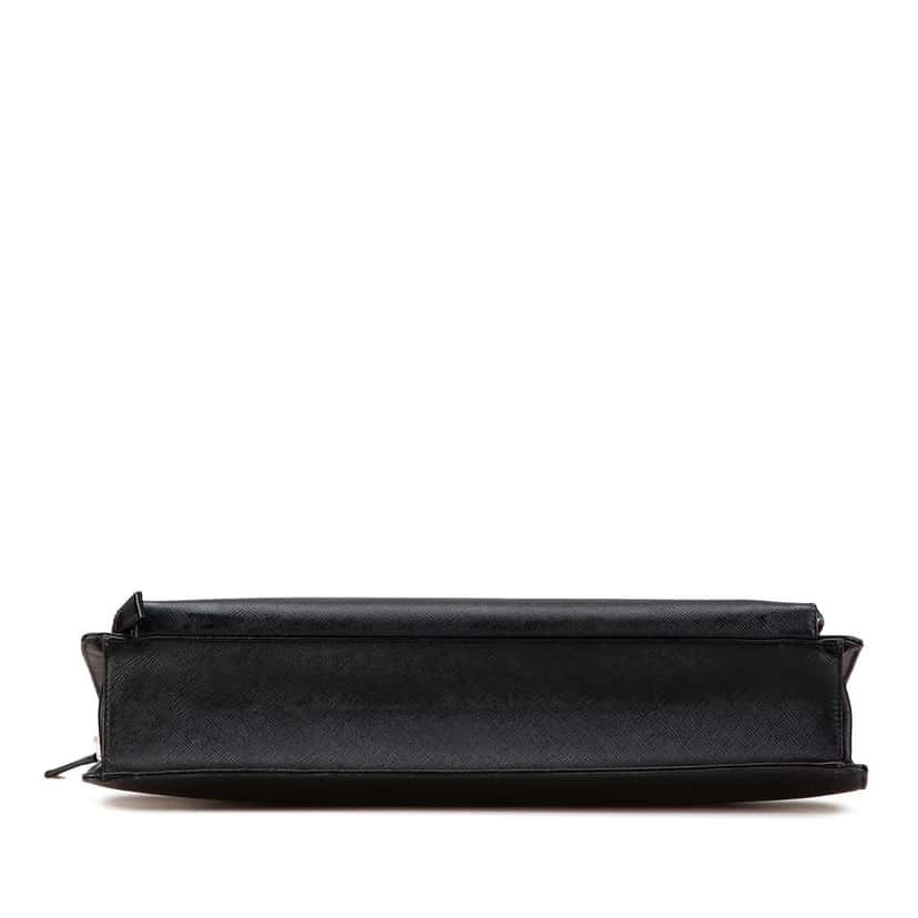 Prada Saffiano Travel Briefcase Black Leather Good condition - Inside View