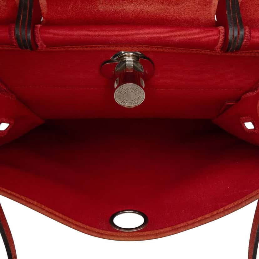 Hermès Toile Herbag Zip 31 Red Canvas Good condition - Box View