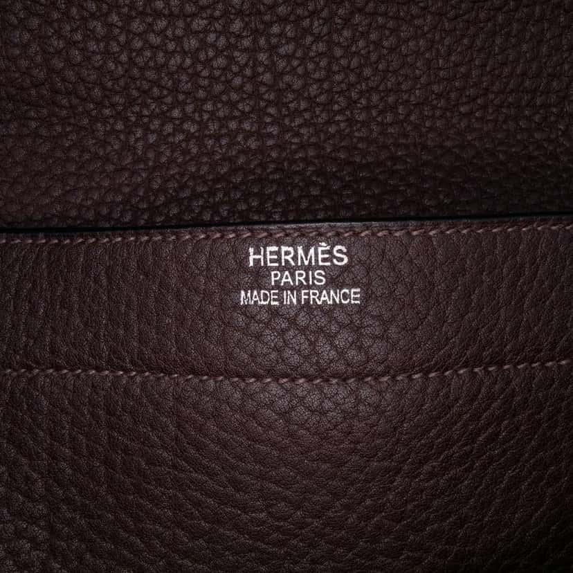 Hermès Togo Sac a Depeches 41 Brown Leather Good condition - Box View