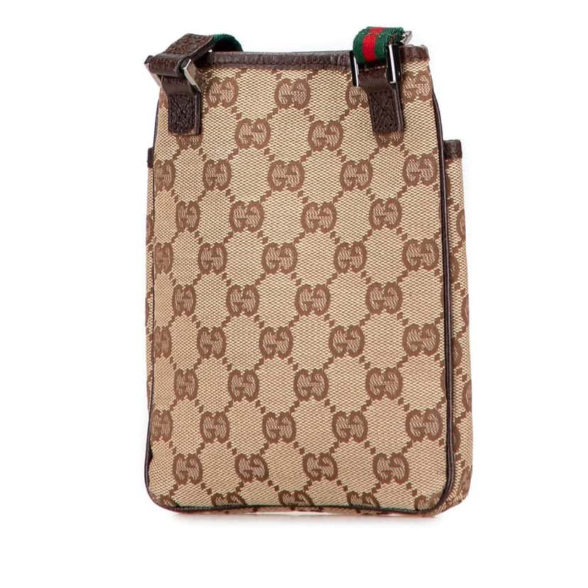 Gucci GG Canvas Web Crossbody Brown Canvas Good condition - Back View