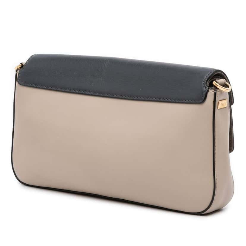 Fendi Medium Calfskin Flip Baguette Brown Leather Good condition - Back View