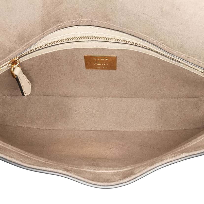 Fendi Medium Calfskin Flip Baguette Brown Leather Good condition - Model View