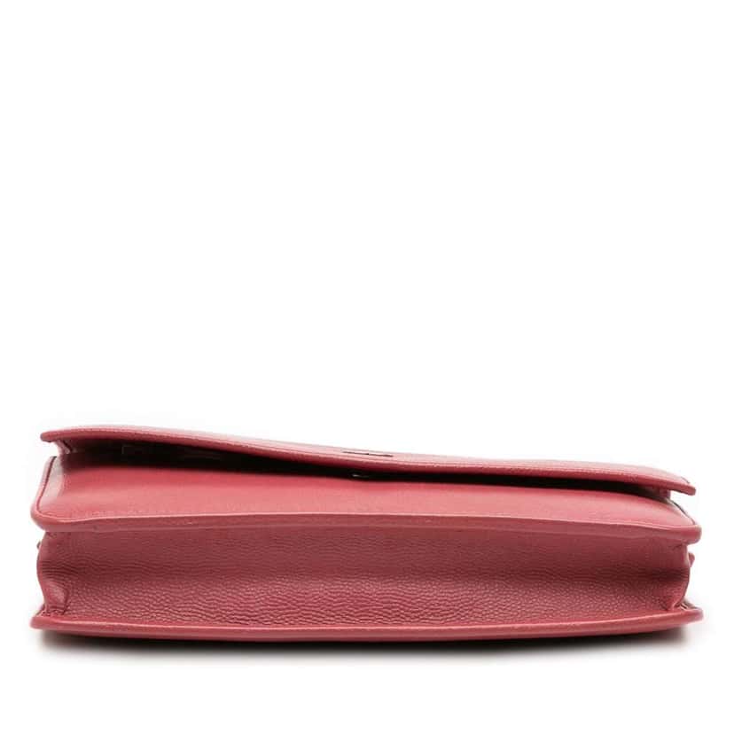 Chanel CC Caviar Sevruga Wallet On Chain Red Leather Very good condition - Inside View