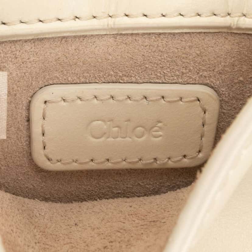 Chloé Mini Leather Tess Crossbody White Leather Good condition - Box View