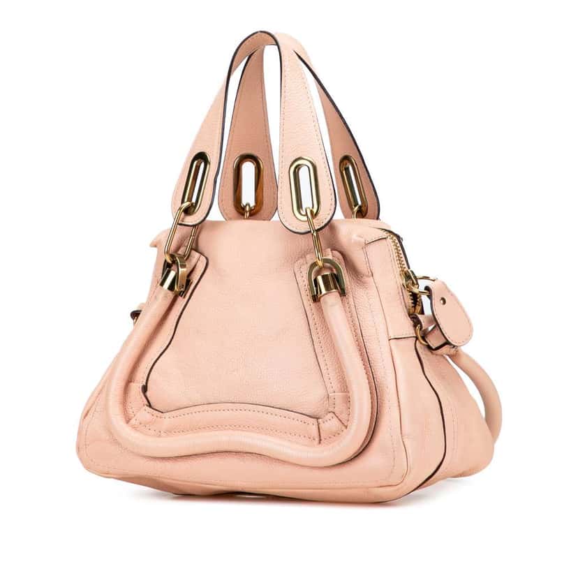 Chloé Small Leather Paraty Satchel Pink Leather Good condition - Back View