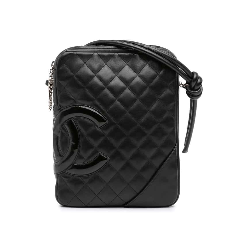 Chanel Lambskin Cambon Ligne Crossbody Black Leather Good condition - Front View