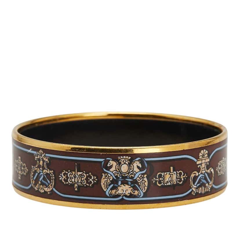 Hermès Wide Horse Enamel Bangle 65 Brown Good condition - Inside View