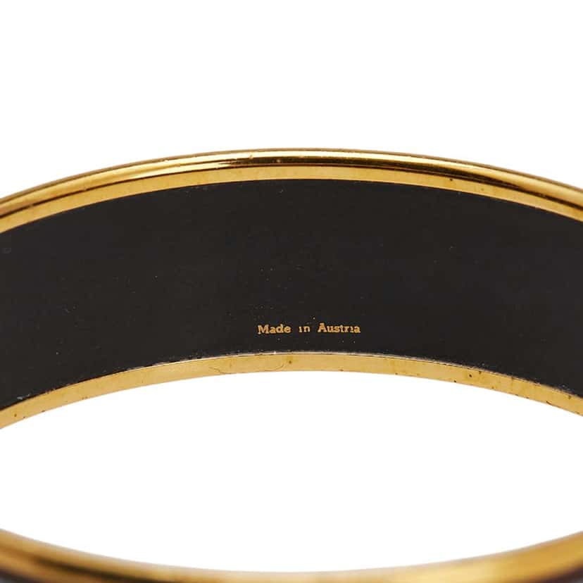 Hermès Wide Horse Enamel Bangle 65 Brown Good condition - Model View