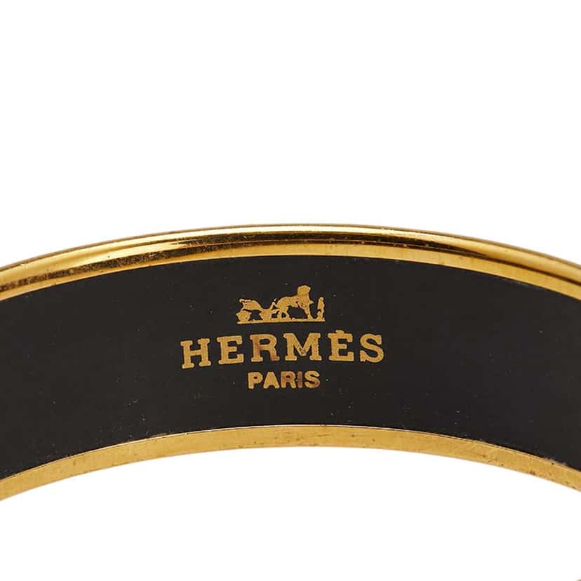 Hermès Wide Horse Enamel Bangle 65 Brown Good condition - Box View