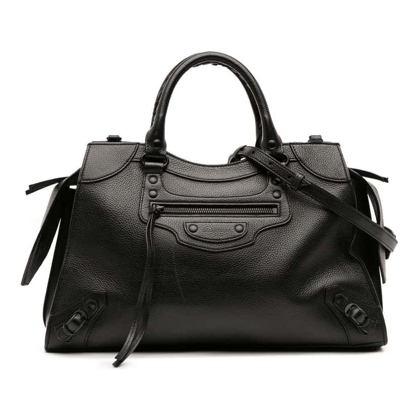 Balenciaga Medium Grained Calfskin Neo Classic City Satchel Black Leather Good condition - Front View
