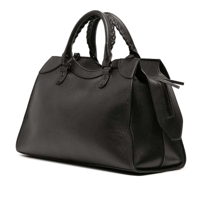 Balenciaga Medium Grained Calfskin Neo Classic City Satchel Black Leather Good condition - Back View
