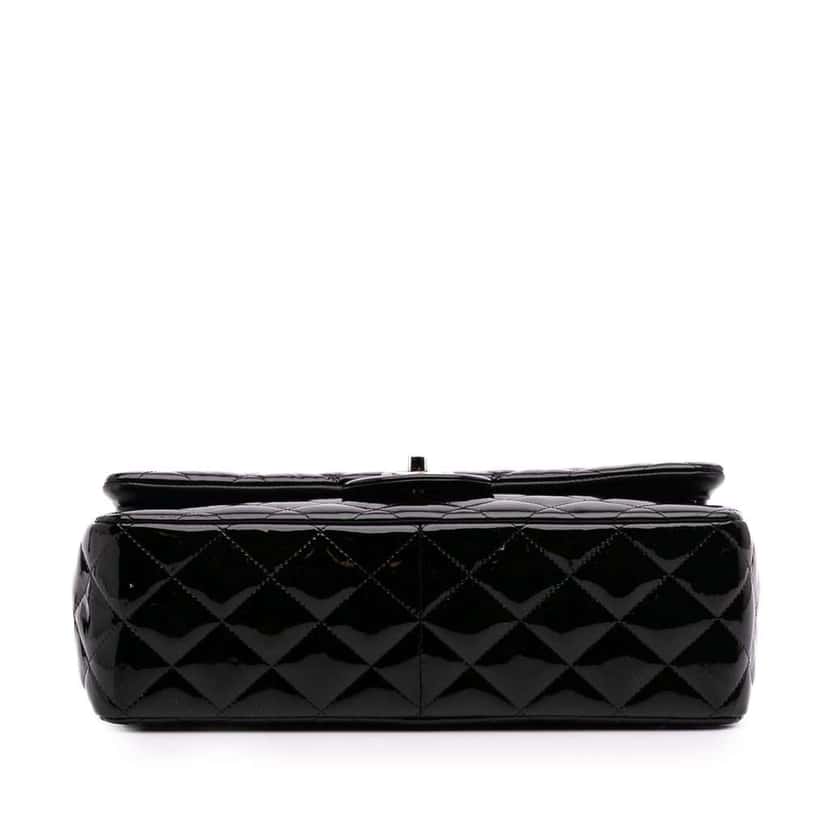 Chanel Jumbo Classic Patent Double Flap Black Leather Good condition - Inside View